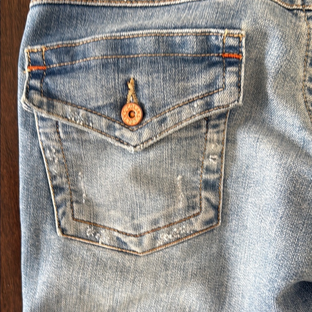 Colin’s Jeanswear Flare Rita Classic Light Blue Distressed Jeans - Picture 13 of 15